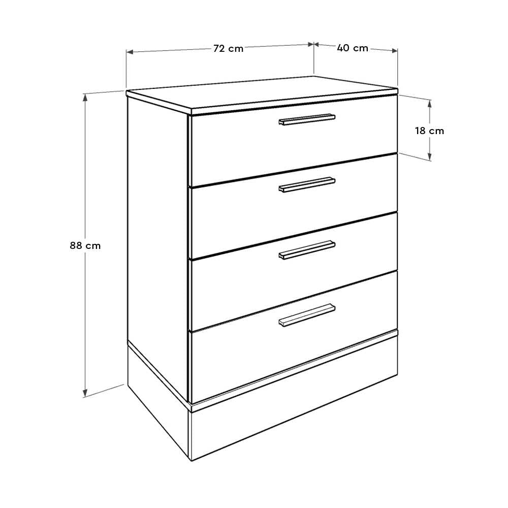 Συρταριέρα Base Megapap χρώμα oak - λευκό 72x40x88εκ. - Hippie Home 