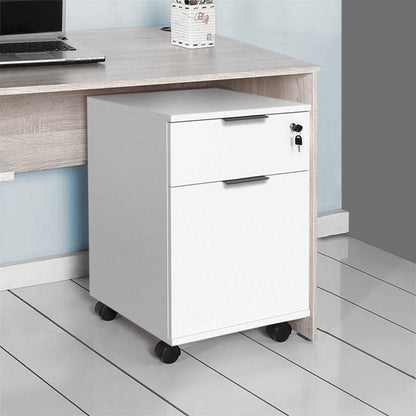 Office chest of drawers Rio Megapap on wheels in white color 41x45x61cm.