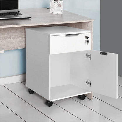 Office chest of drawers Rio Megapap on wheels in white color 41x45x61cm.