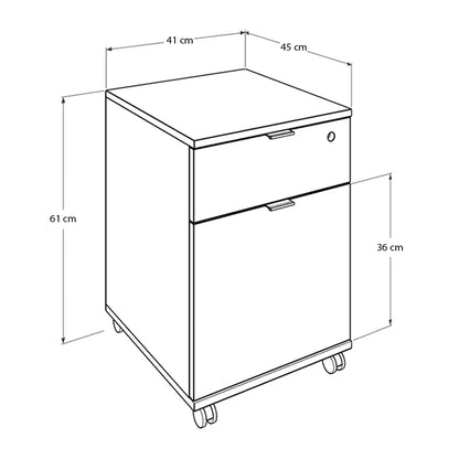 Office chest of drawers Rio Megapap on wheels in white color 41x45x61cm.