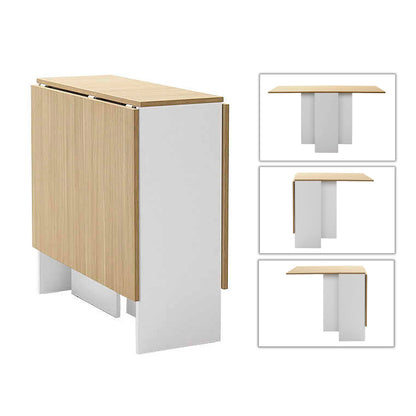 Melamine table Pepe Megapap extendable color white - oak 28(56+56)x77x75cm.