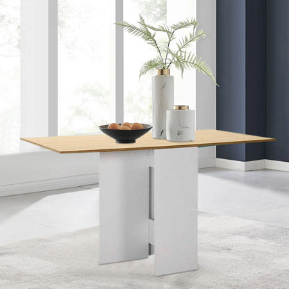 Melamine table Pepe Megapap extendable color white - oak 28(56+56)x77x75cm.