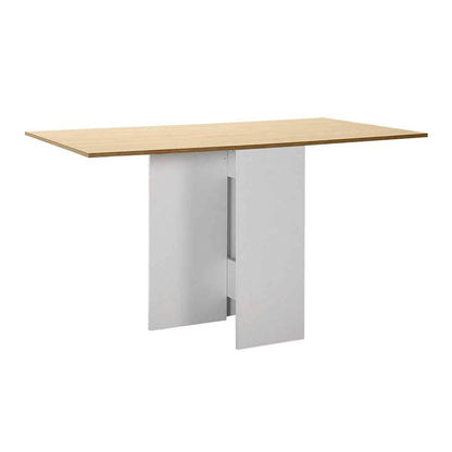 Melamine table Pepe Megapap extendable color white - oak 28(56+56)x77x75cm.