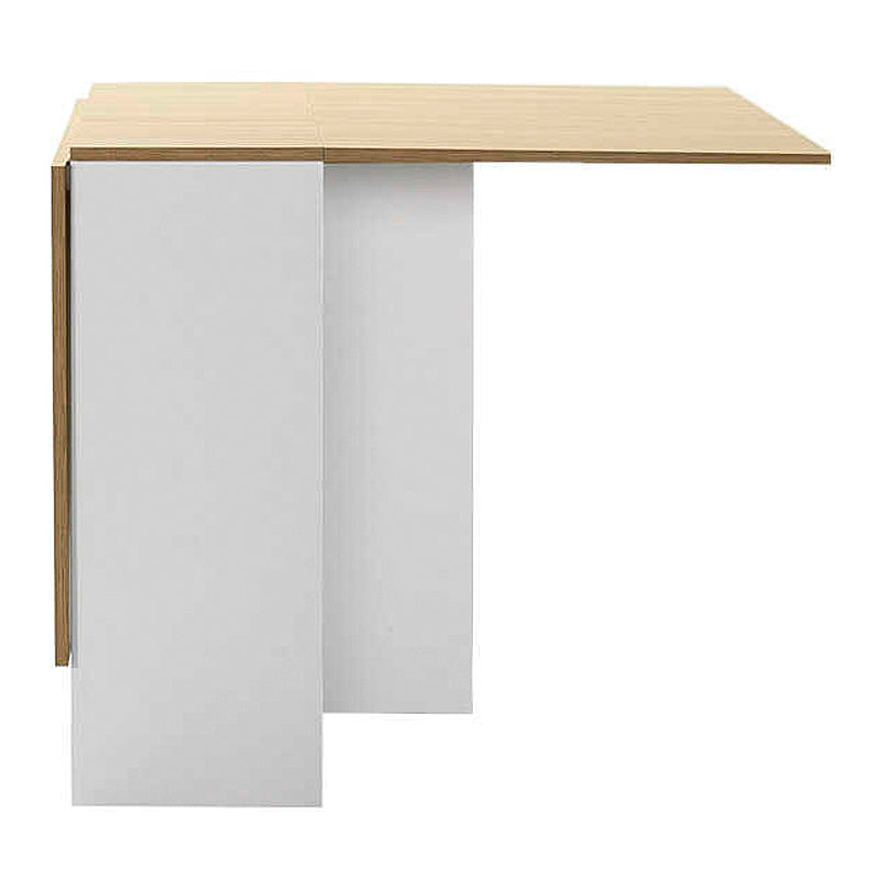 Melamine table Pepe Megapap extendable color white - oak 28(56+56)x77x75cm.