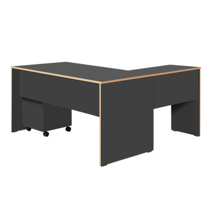 Executive desk Rio Megapap corner reversible charcoal color 160x144x75cm.