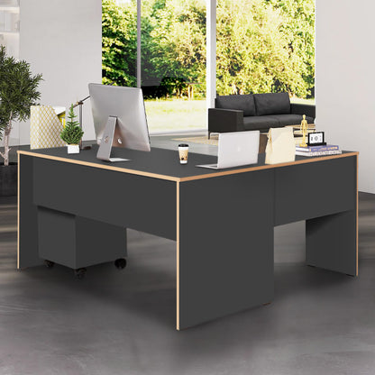 Executive desk Rio Megapap corner reversible charcoal color 160x144x75cm.