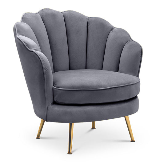 Πολυθρόνα Juliana Megapap βελούδινη χρώμα γκρι 81x72x80εκ. - Hippiehome.gr