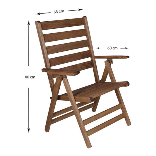 Καρέκλα πτυσσόμενη Klara Megapap από ξύλο οξιάς σε χρώμα καρυδί εμποτισμού 63x60x100εκ. - Hippiehome.gr