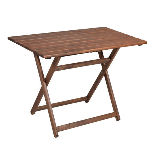 Τραπέζι πτυσσόμενο Klara Megapap από ξύλο οξιάς σε χρώμα καρυδί εμποτισμού 80x60x72εκ. - Hippie Home 