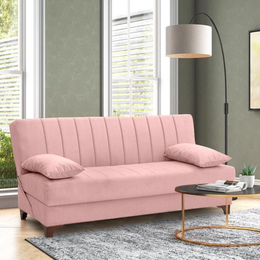 Καναπές - κρεβάτι Victor Megapap τριθέσιος βελούδινος με αποθηκευτικό χώρο σε σάπιο μήλο 190x84x90εκ. - Hippiehome.gr