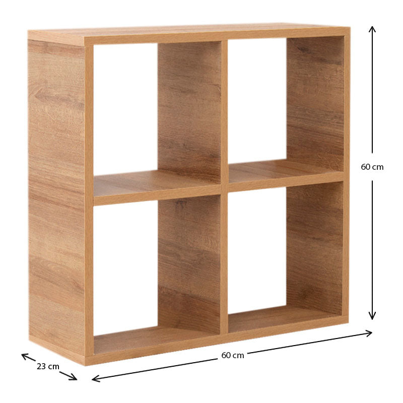 Βιβλιοθήκη Cube Megapap από μελαμίνη χρώμα pine oak 60x23x60εκ. - Hippie Home 