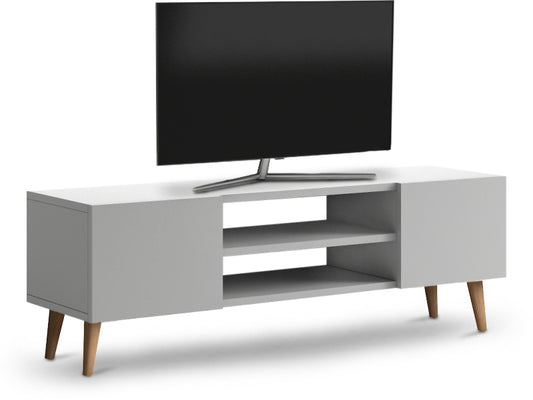 Έπιπλο τηλεόρασης Etna Megapap από μελαμίνη χρώμα λευκό 120x30x40εκ. - Hippie Home 
