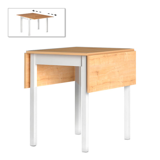 Τραπέζι Katlanir Megapap επεκτεινόμενο μεταλλικό - μελαμίνης χρώμα oak - λευκό 59x78x75 - 117x78x75εκ. - Hippie Home 