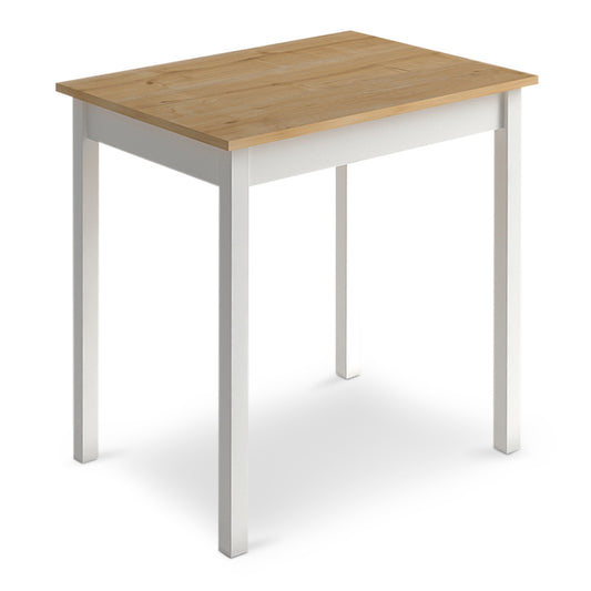 Τραπέζι Mini Megapap μεταλλικό - μελαμίνης χρώμα oak - λευκό 59x78x75εκ. - Hippie Home 