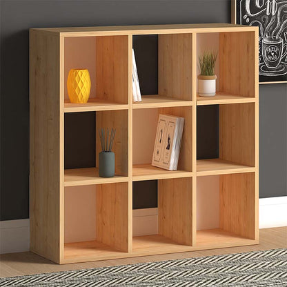 Βιβλιοθήκη Cube Megapap από μελαμίνη χρώμα oak 90x30x90εκ. - Hippie Home 