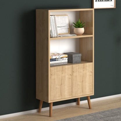 Βιβλιοθήκη μελαμίνης Cube Megapap χρώμα oak 60x24x110εκ. - Hippie Home 