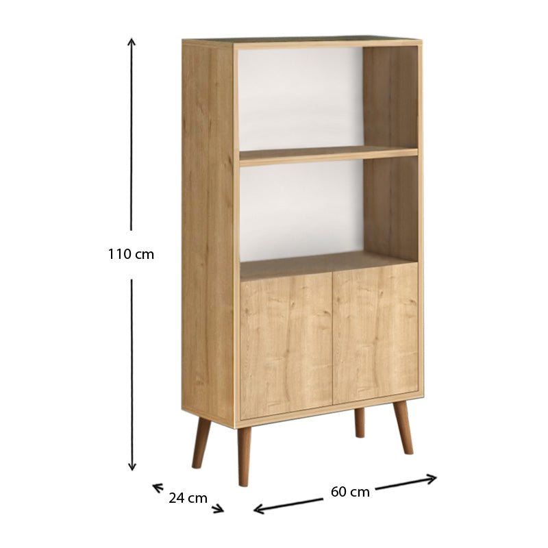 Βιβλιοθήκη μελαμίνης Cube Megapap χρώμα oak 60x24x110εκ. - Hippie Home 