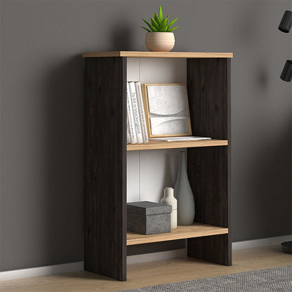 Βιβλιοθήκη μελαμίνης Flora Megapap χρώμα industrial grey - oak 52x25x80εκ. - Hippie Home 