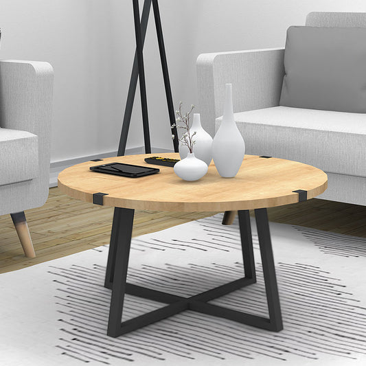 Τραπεζάκι σαλονιού Mauricio Megapap μεταλλικό - μελαμίνης χρώμα sonoma - ανθρακί 78x78x43εκ. - Hippiehome.gr