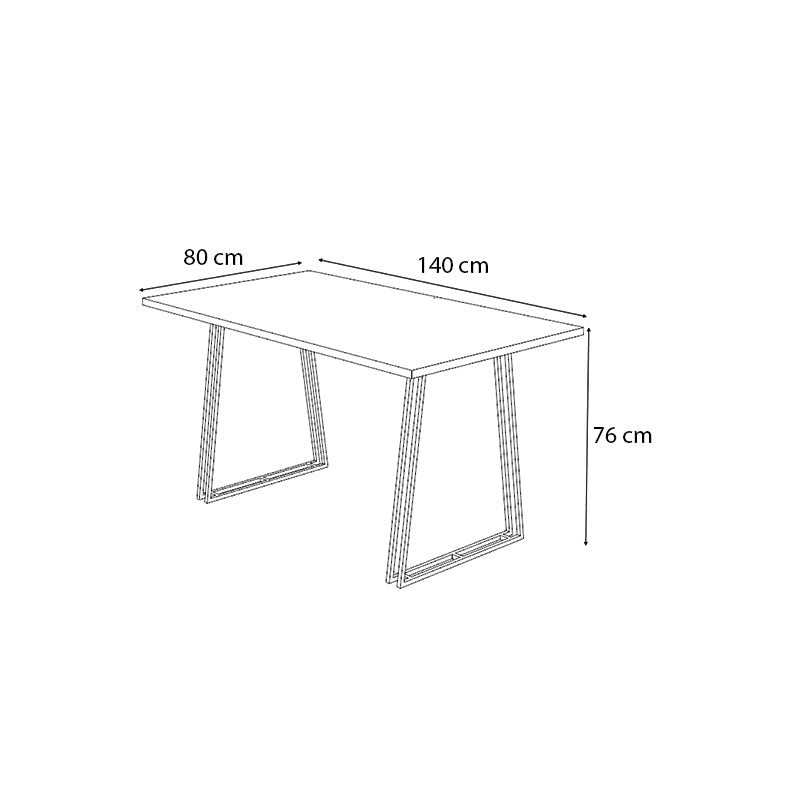 Τραπέζι Gable Megapap μεταλλικό - μελαμίνης χρώμα sonoma - ανθρακί 140x80x76εκ. - Hippie Home 