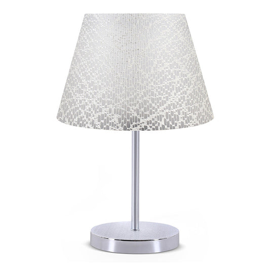Φωτιστικό επιτραπέζιο Jules Megapap ύφασμα Pvc/χρώμιο χρώμα λευκό/ασημί 22x17x37εκ. - Hippiehome.gr