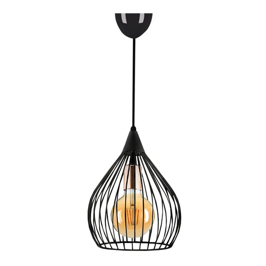 Φωτιστικό οροφής Koert Megapap μεταλλικό μονόφωτο χρώμα μαύρο 25x30x70εκ. - Hippiehome.gr