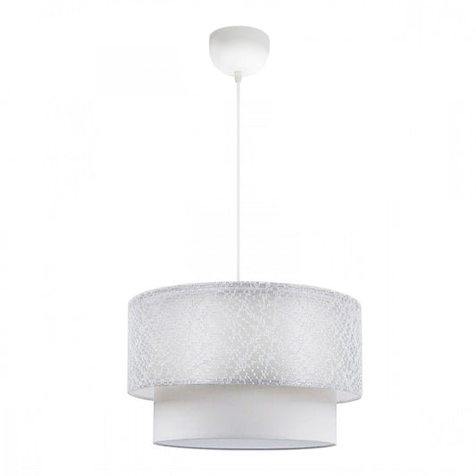 Φωτιστικό οροφής Barnhart Megapap υφασμάτινο μονόφωτο χρώμα λευκό 30x30x70εκ. - Hippiehome.gr