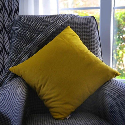 Μαξιλάρι καναπέ Bono Megapap βαμβακερό με φερμουάρ χρώμα κίτρινο 50x50εκ. - Hippie Home 