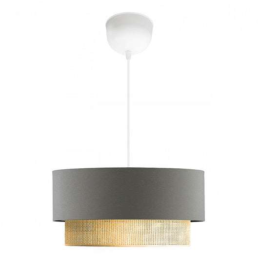 Φωτιστικό οροφής Lucifer Megapap E27 υφασμάτινο χρώμα γκρι 30x15x70εκ. - Hippiehome.gr