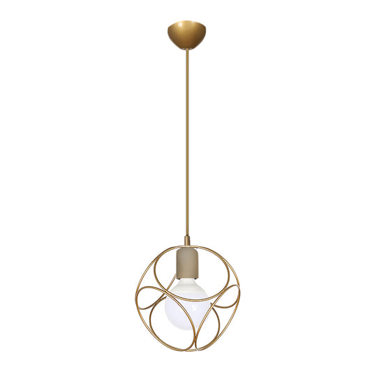 Φωτιστικό οροφής Lusita Megapap E27 μεταλλικό μονόφωτο χρώμα χρυσό 20x20x70εκ. - Hippiehome.gr