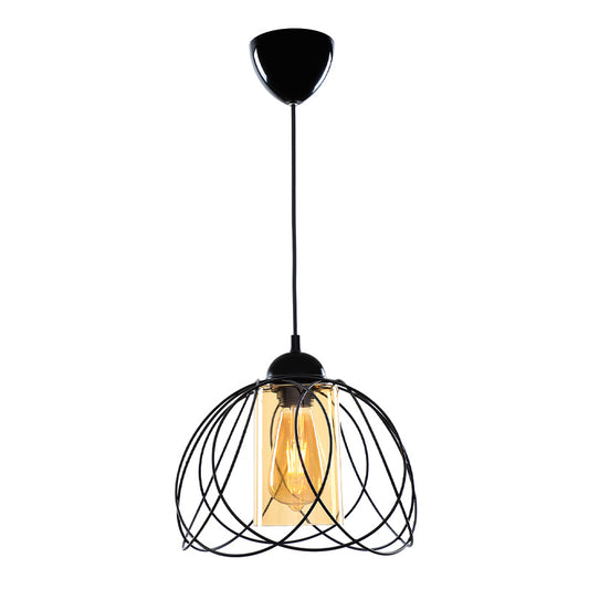 Φωτιστικό οροφής Abilene Megapap E27 μεταλλικό μονόφωτο χρώμα μαύρο 26x26x68εκ. - Hippiehome.gr