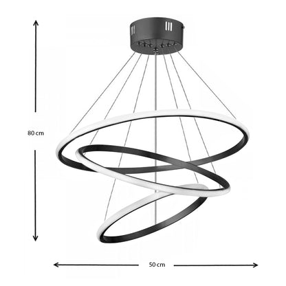 Ceiling lamp Led Costner Megapap metal color black 47x47x63cm.