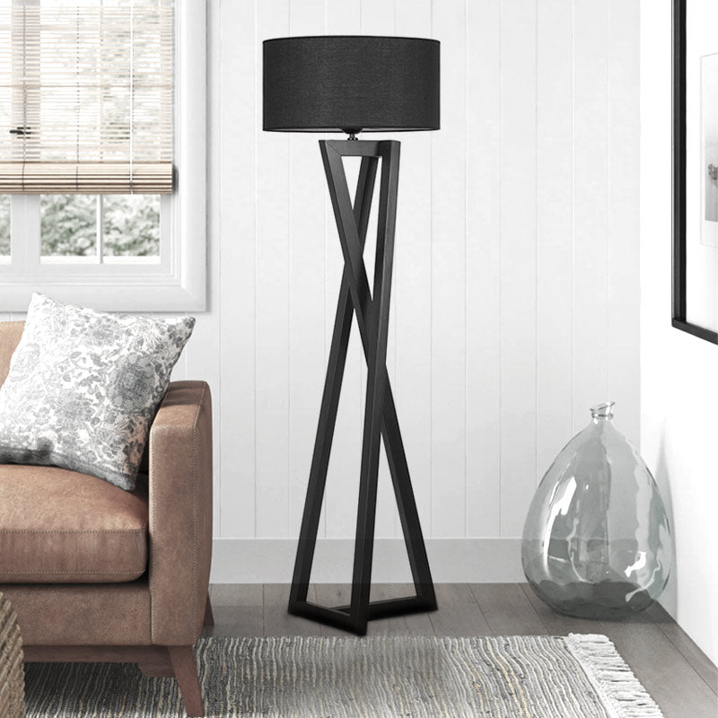 Grace Megapap floor lamp wood/fabric color black 45x45x150cm.