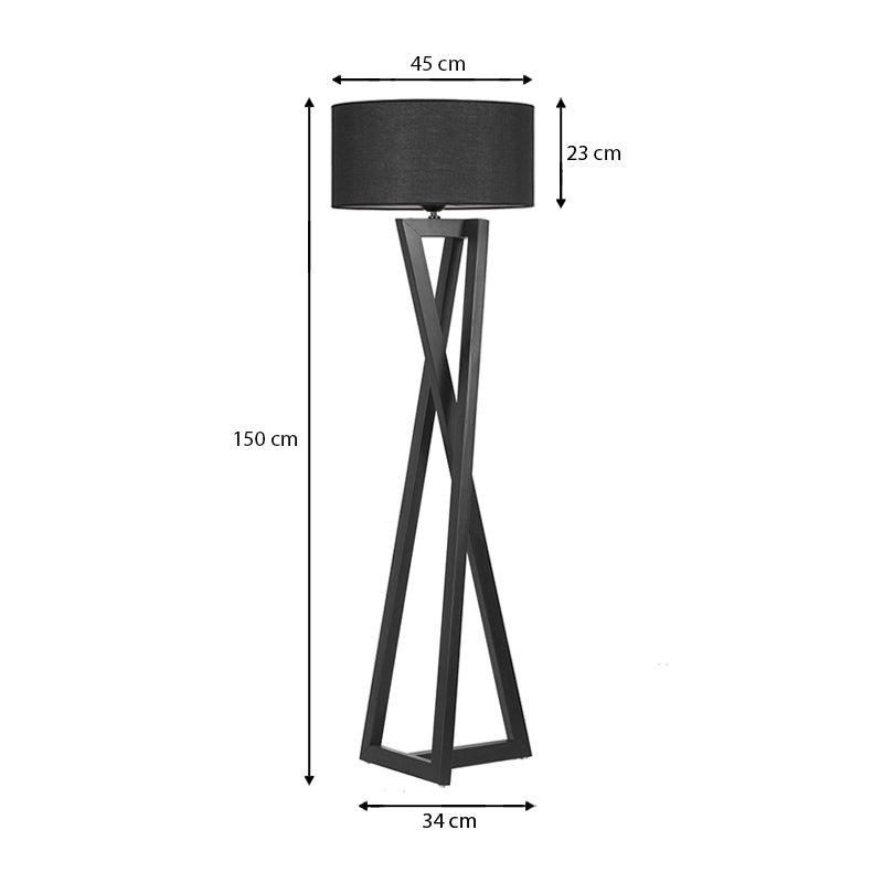 Grace Megapap floor lamp wood/fabric color black 45x45x150cm.