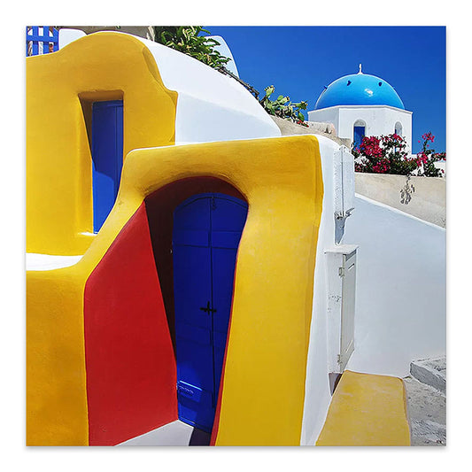 Πίνακας σε καμβά "Santorini" Megapap ψηφιακής εκτύπωσης 50x50x3εκ. - Hippiehome.gr