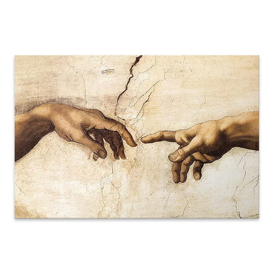 Πίνακας σε καμβά "The Creation of Adam" Megapap ψηφιακής εκτύπωσης 100x70x3εκ. - Hippiehome.gr
