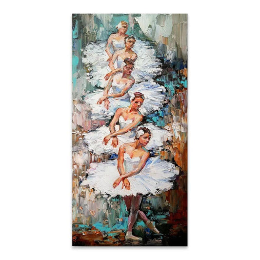 Πίνακας σε καμβά "White Swan Ballerinas" Megapap ψηφιακής εκτύπωσης 50x100x3εκ. - Hippiehome.gr