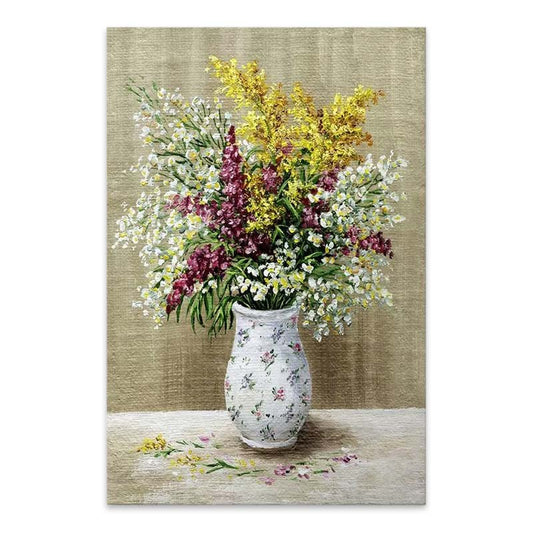 Πίνακας σε καμβά "Flowers in Vase" Megapap ψηφιακής εκτύπωσης 60x90x3εκ. - Hippiehome.gr