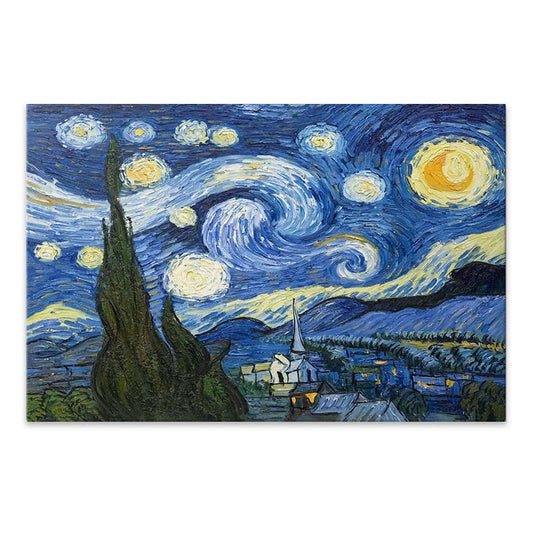 Πίνακας σε καμβά "Starry Night" Megapap ψηφιακής εκτύπωσης 100x70x3εκ. - Hippiehome.gr