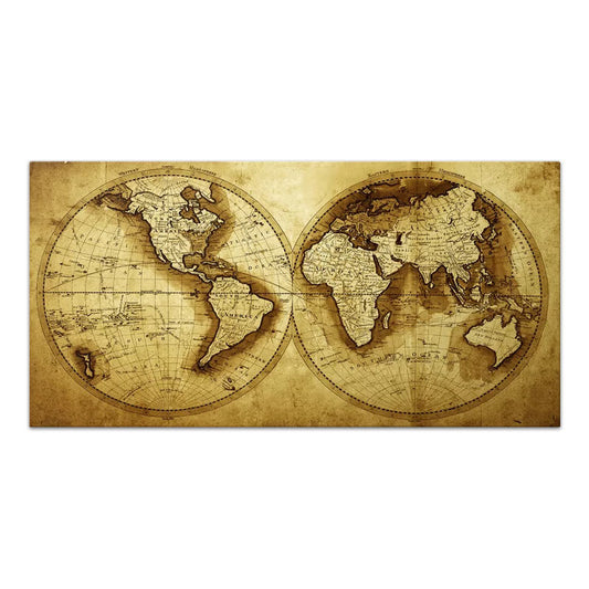 Πίνακας σε καμβά "Ancient World Map" Megapap ψηφιακής εκτύπωσης 120x60x3εκ. - Hippiehome.gr