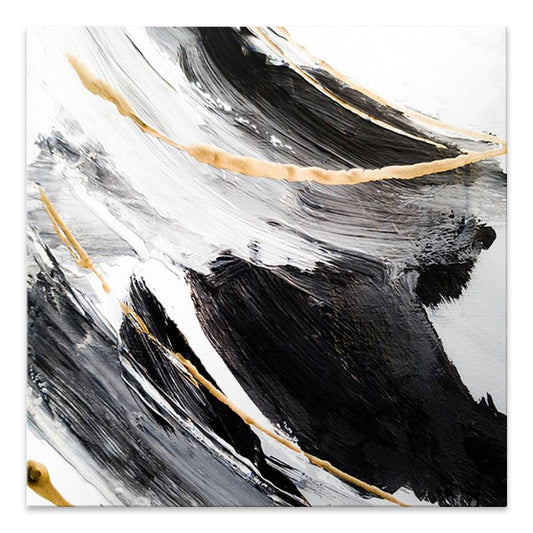 Πίνακας σε καμβά "Golden And Silver Reflections" Megapap ψηφιακής εκτύπωσης 100x100x3εκ. - Hippiehome.gr