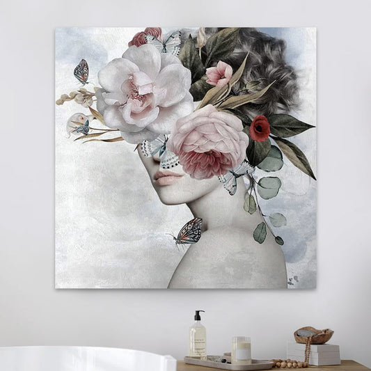 Πίνακας σε καμβά "Hidden Face" Megapap ψηφιακής εκτύπωσης 100x100x3εκ. - Hippiehome.gr