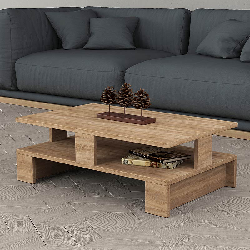 Τραπεζάκι σαλονιού Mansu Megapap μελαμίνης χρώμα φυσικό οξιάς 80x50x27εκ. - Hippiehome.gr