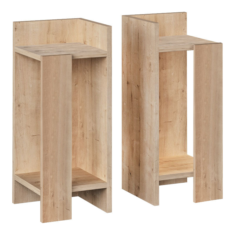 Melamine bedside table Elos Megapap set of 2 pieces sapphire oak color 25x27x60cm.