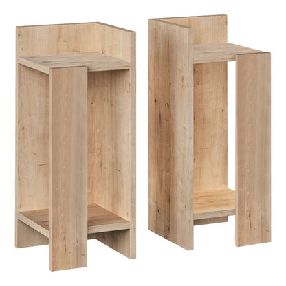 Melamine bedside table Elos Megapap set of 2 pieces sapphire oak color 25x27x60cm.