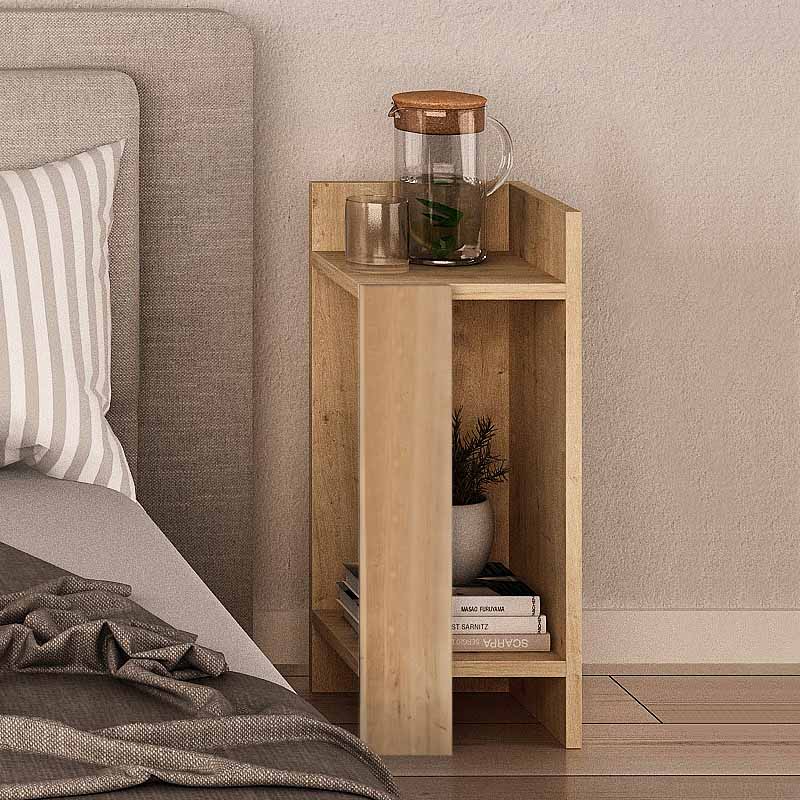 Melamine bedside table Elos Megapap set of 2 pieces sapphire oak color 25x27x60cm.