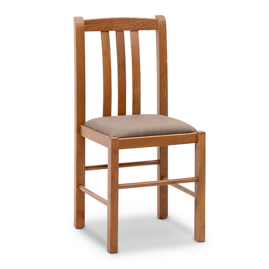 Καρέκλα τραπεζαρίας Derry Megapap από μασίφ ξύλο οξιάς χρώμα καρυδί 42x42x90εκ. - Hippie Home 