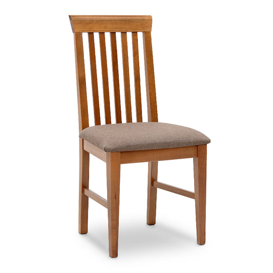 Καρέκλα τραπεζαρίας Francis Megapap από μασίφ ξύλο οξιάς χρώμα καρυδί 48x42x96εκ. - Hippie Home 