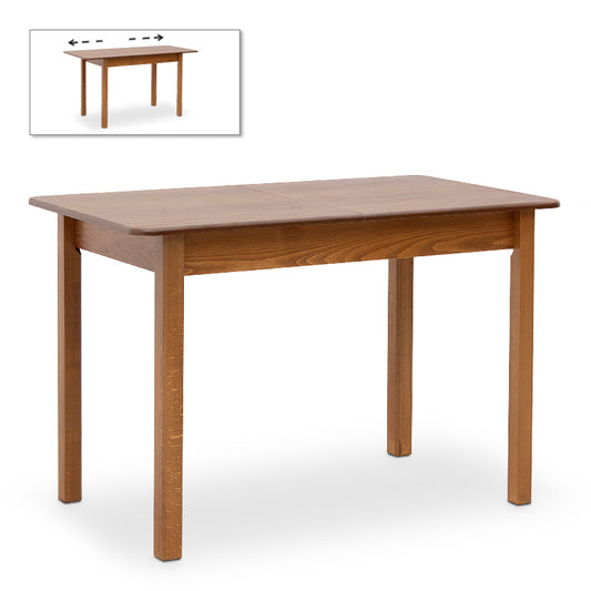 Τραπέζι Bergen Megapap μασίφ ξύλο-MDF επεκτεινόμενο χρώμα καρυδί 120/150x68x77εκ. - Hippie Home 