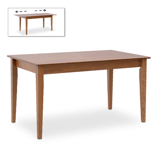 Τραπέζι Adare Megapap μασίφ ξύλο-MDF επεκτεινόμενο χρώμα καρυδί 140/180x78x77εκ. - Hippie Home 